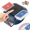 BEE&FLOWER Card Shuffler 2600mAh Rechargeable Auto-Stop Automatic Card Shuffler Low Noise Fits 1-2 Decks Compatible with Poker, UNO, Blackjack, Phase 10 | Blue & Black view 1