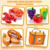 Juboury Pretend Play Food Set for Toddlers, Cutting Toy Food with Storage Bag, Stainless Steel Tray and Plates, Food Toys with Veggies, Fruits, Dessert, Pizza Toy, Play Kitchen Accessories for Kids view 4