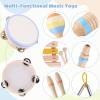Baby Musical Instruments, Montessori Wooden Musical Toys for Toddlers 13, Xylophone Tambourine Triangle Maracas, Wooden Baby Instruments, Kids Preschool Educational Toys, Birthday Gift for Boys Girls view 3