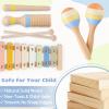 Baby Musical Instruments, Montessori Wooden Musical Toys for Toddlers 13, Xylophone Tambourine Triangle Maracas, Wooden Baby Instruments, Kids Preschool Educational Toys, Birthday Gift for Boys Girls view 4