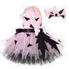 ABEHIK Halloween Caveman Costume for Girls Toddler Kids Historical Stone Age Birthday Outfit Halloween Cosplay Dress Up Photo Shoot Tutu Dress with Headband Pink 9-10 Years view 1