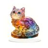Acrylic Display,Colourful Kitten Figurine Desktop Decoration Ornament 2D Decorative Sign for Office and Living Room Display view 1