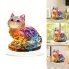 Acrylic Display,Colourful Kitten Figurine Desktop Decoration Ornament 2D Decorative Sign for Office and Living Room Display view 2