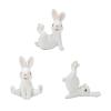 Cartoon Figurines,Handmade Easter Bunnies Figurines Set of 3Pcs Resin Rabbits Statues for Spring Home Decoration and Holiday view 1