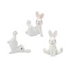 Cartoon Figurines,Handmade Easter Bunnies Figurines Set of 3Pcs Resin Rabbits Statues for Spring Home Decoration and Holiday view 4