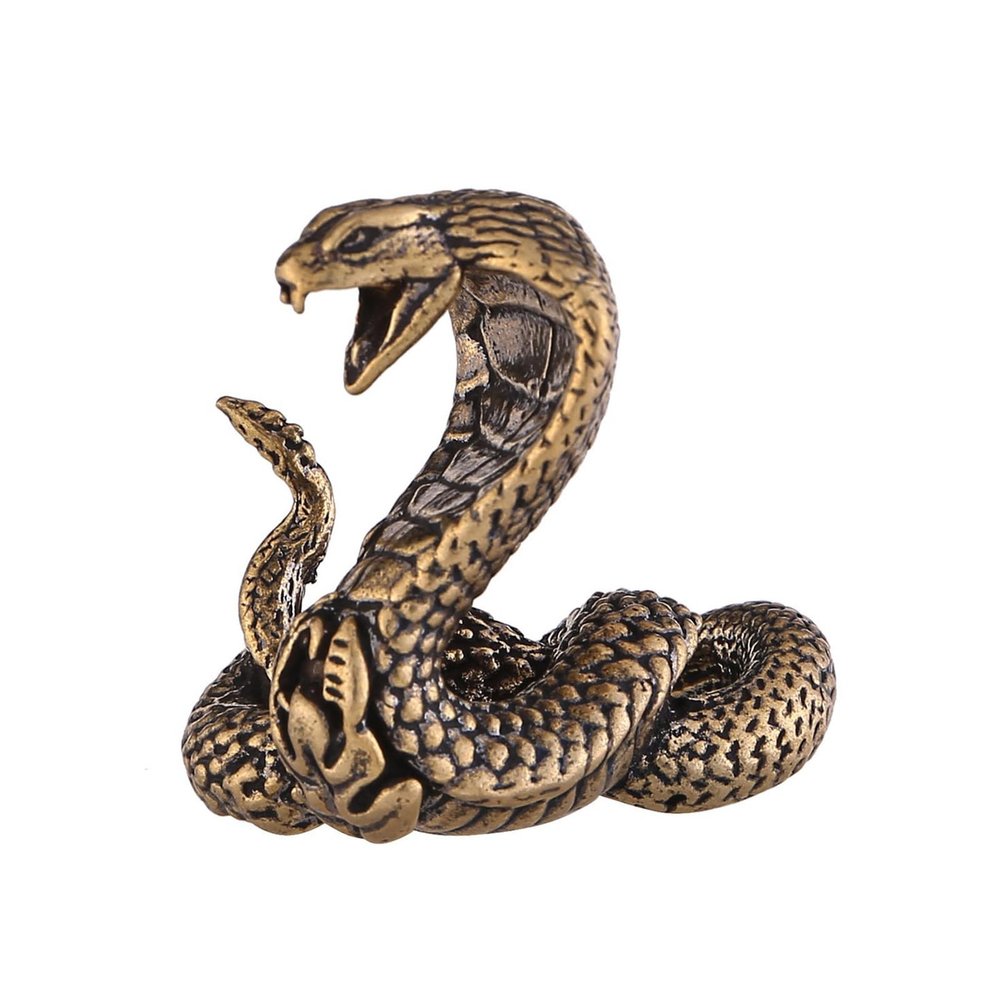 Brass Cobras Shelf Decors Accent,Snake Figurines Tabletop Centerpieces Home Decorations Retro Snake Decorative Objects