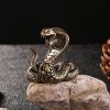 Brass Cobras Shelf Decors Accent,Snake Figurines Tabletop Centerpieces Home Decorations Retro Snake Decorative Objects view 3