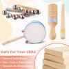 Baby Musical Instruments for Toddlers 13, Montessori Wooden Music Set with Drum Flute Clarinet Bells Cymbals, Toddler Musical Instruments Educational Kids Toys Birthday Gifts for Boys Girls view 4