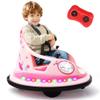 12V Kids Electric Bumper Car for Toddlers  Kiddokidz Ride-On Toy with Parent Remote, 360 Spin, Lights & Sounds, 2 PCS DIY Stickers, 2-Speed, Pink view 1