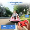 12V Kids Electric Bumper Car for Toddlers  Kiddokidz Ride-On Toy with Parent Remote, 360 Spin, Lights & Sounds, 2 PCS DIY Stickers, 2-Speed, Pink view 4