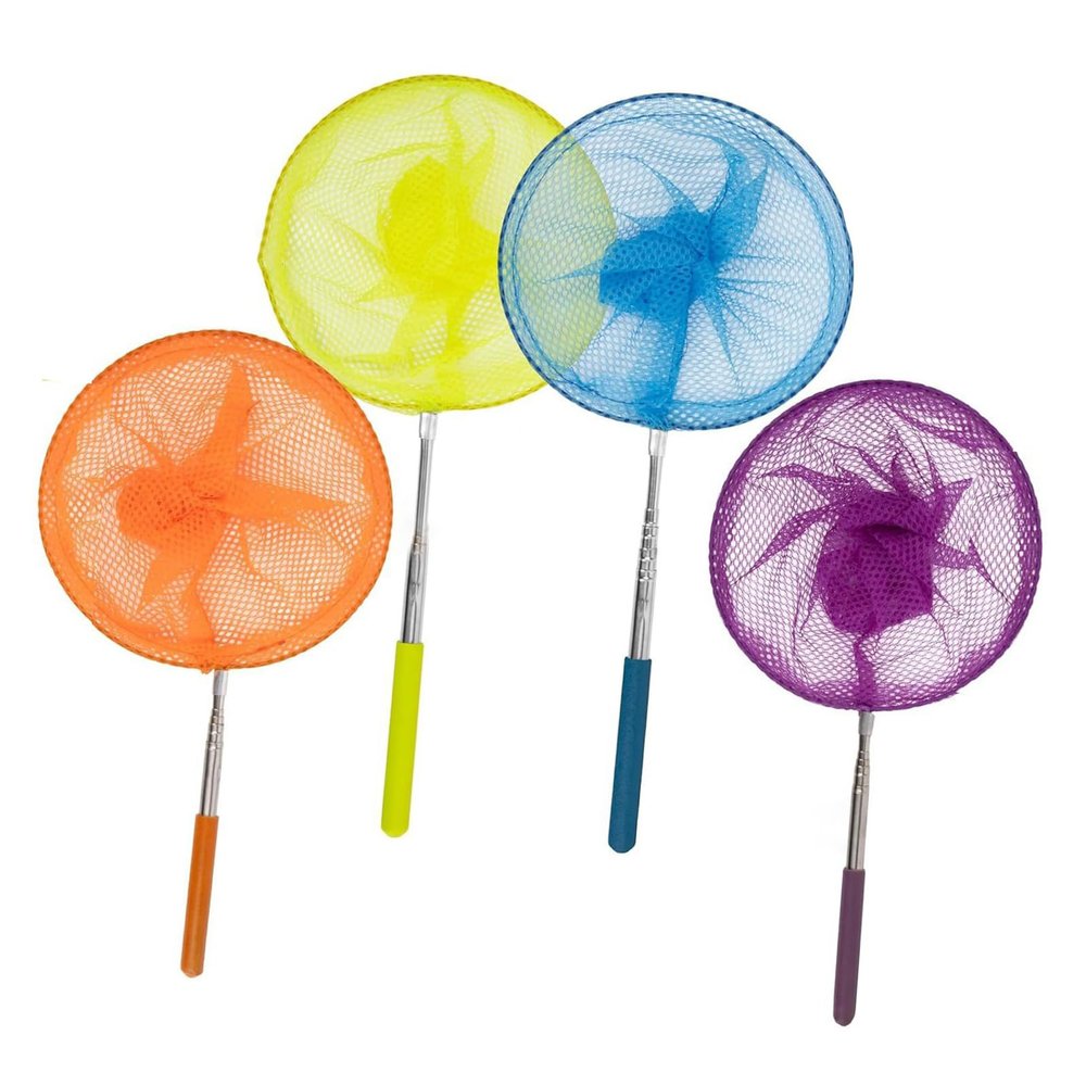 4Pcs Children Telescopic Butterfly Fishing Net Outdoor Exploration Fishing Net for Catching Dragonflies and Small Fishes