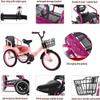 JIYIAN 3 Wheel Kids Pedal Bike,Folding Big Size Baby Tricycle with Seat and Pedal Strengthen The Vehicle Body to Ensure Safe Load-Carrying Capacity More Solid,Purple,16in view 4