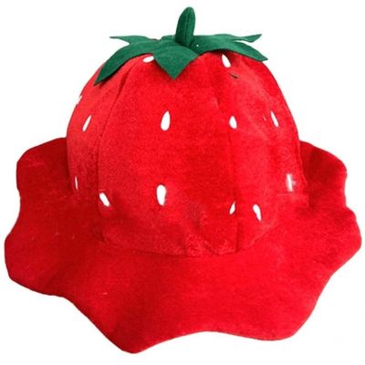 pp supm Plush Strawberry Party Hat for Kids Cartoon Fruit Hat Headgear Funny Cosplay Hat for Christmas Carnivals Halloween Headgear Photo Props