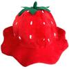 pp supm Plush Strawberry Party Hat for Kids Cartoon Fruit Hat Headgear Funny Cosplay Hat for Christmas Carnivals Halloween Headgear Photo Props view 1