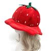 pp supm Plush Strawberry Party Hat for Kids Cartoon Fruit Hat Headgear Funny Cosplay Hat for Christmas Carnivals Halloween Headgear Photo Props view 3