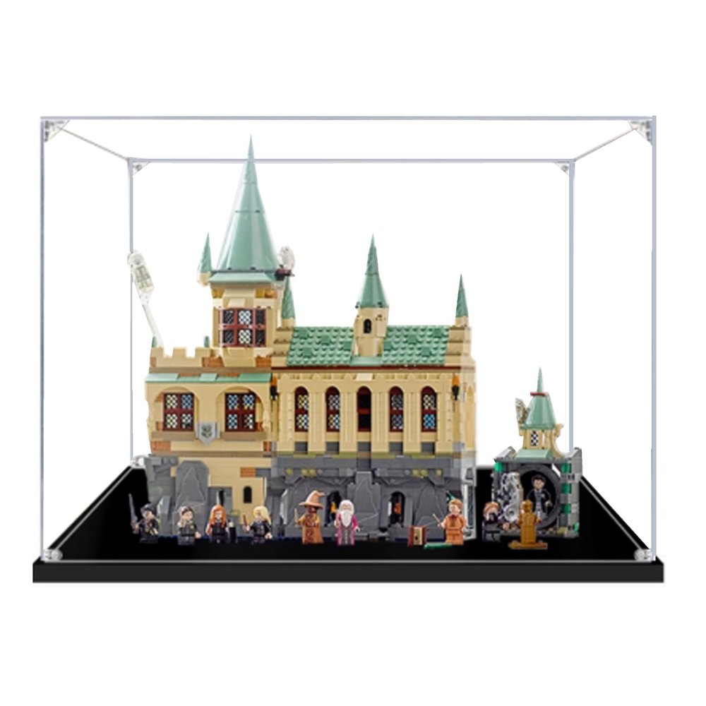 Acrylic Display Case for Lego76389 Chamber Model, Dustproof Transparent Display Case, Model Collection Display Case (Model not Included) (Black Base 3mm)