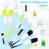 16Pcs Bottle Cleaning Brush Set Cleaning Brushes for Long Narrow Neck Bottles Water Bottles,Baby Bottles,Tumblers,Drinking Glasses,Strews Lid Brush view 3
