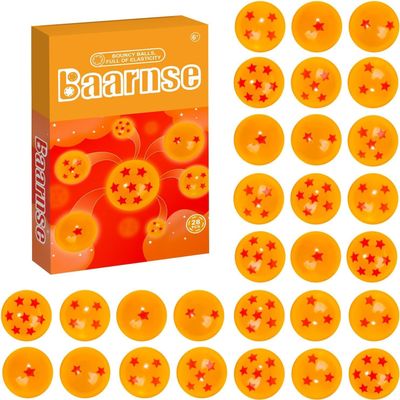 28PCS Anime Bouncy Balls, 7 Red Stars Bouncing Ball 27mm Bounce Balls Party Favors, Easter Bag FillingHalloween, Christmas