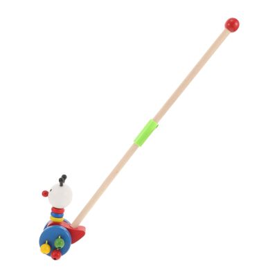 Hohopeti Wooden Push Walker Charming Animal Design with Rolling Wheels Engaging Pull Along for Learning and Encouraging Walking Boy Girl