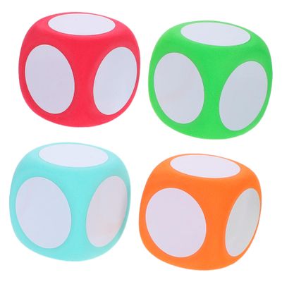 BESTonZON 4pcs Writable Foam Dice for Educators Blank Custom Teaching Dice Erasable Math Activity Cubes Classroom Supplies