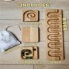 Marble Run Race Track Wooden Maze Board with Ball Gift for Kids Winding Track Roller (River) view 2