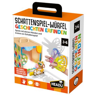 Headu "Shadow Game Cube - Play with Your Hands and Create a Shadow Game!": Educational Game for Children Aged 3 to 6 Years, Includes Torch, German Version (DE60742)