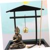 Ciieeo Mini Zen Garden with Buddha Statue Peaceful Meditation Sand Tray for Home Office Desktop Miniature Landscape Decor Relief Fidget Elegant Indoor Garden view 3