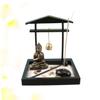 Ciieeo Mini Zen Garden with Buddha Statue Peaceful Meditation Sand Tray for Home Office Desktop Miniature Landscape Decor Relief Fidget Elegant Indoor Garden view 4