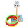 DECHOUS Wooden Throwing Rings Funny Animal Game for Boys Rabbit Style Educational for Color Logical Thinking view 1