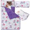 E1F1NN DOT Toddler Nap Mat with Detachable Pillow & Blanket - Soft Plush Minky Fleece Kids Sleeping Bag for Daycare, Preschool & Travel - Portable Roll-Up Design with Carry Handle - Boys Girls Ages 3+ view 1