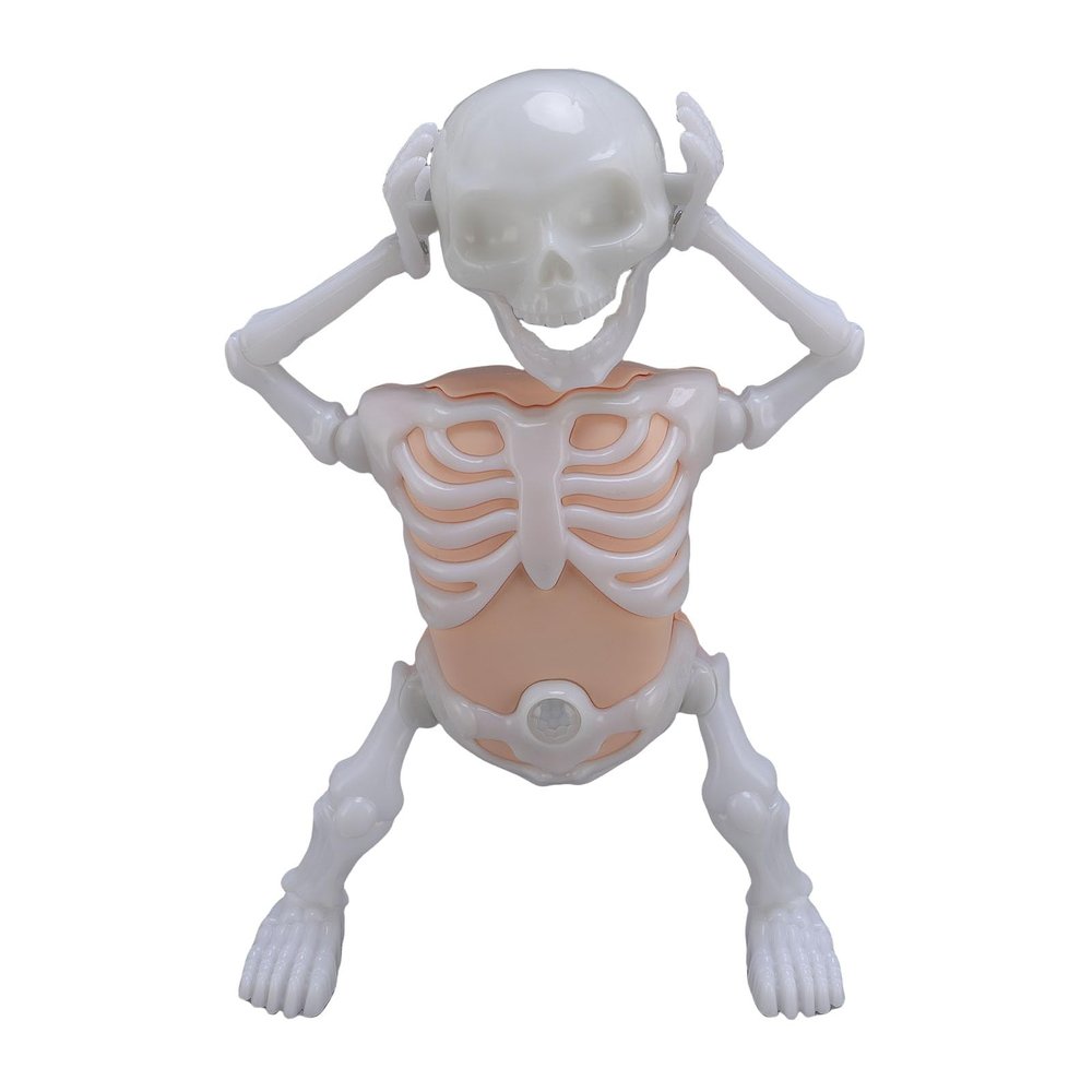 Alomejor Skeleton Figurine, Glow in The Dark Fun Dancing Toy with Sound for Boys Kids Captivating Dance Moves
