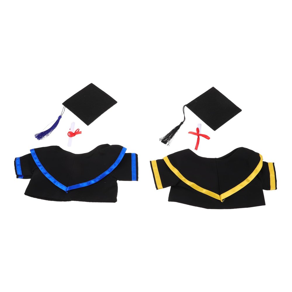 CORHAD 2 Sets Graduation Bear Doll Dress Up Supply with Replaceable Hat and Collar Adorable Outfit for Graduates for Graduation Party Props and