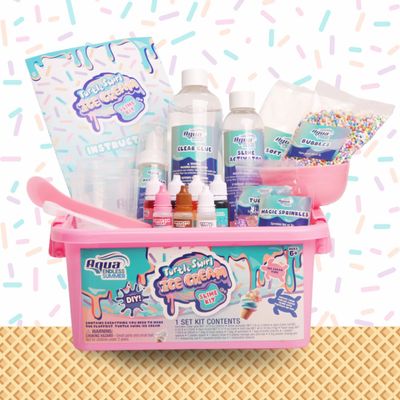 Aqua Endless Summer Turtle Swirl Ice Cream DIY Slime Kit  Sweet, Colorful, and Imaginative Sensory Play