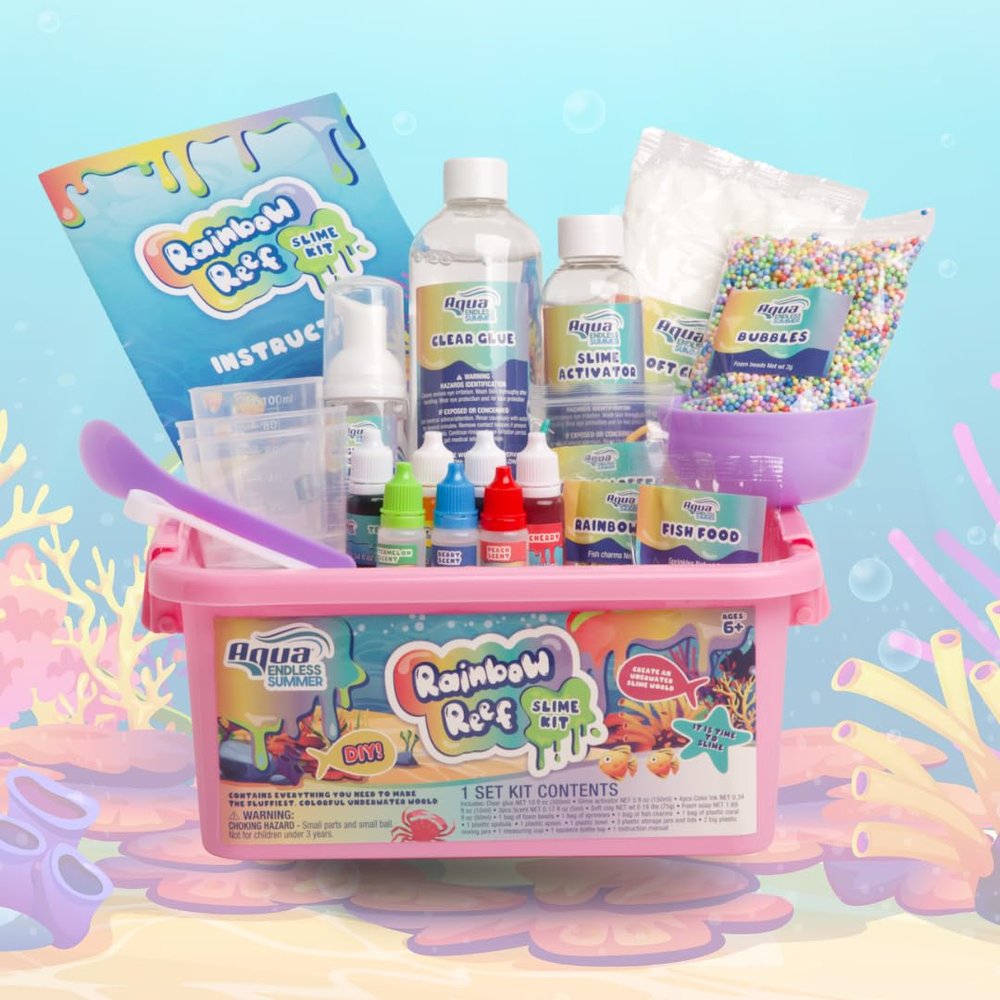 Aqua Endless Summer Rainbow Reef DIY Slime Kit  Vibrant Ocean-Themed Sensory Activity for Kids