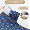 E1F1NN DOT Toddler Nap Mat with Detachable Pillow & Blanket - Soft Plush Minky Fleece Kids Sleeping Bag for Daycare, Preschool & Travel - Portable Roll-Up Design with Carry Handle - Boys Girls Ages 3+ view 2