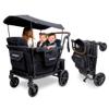 WonderFold L4 Quad Stroller Wagon (4 Seater) - Smooth Ride, Secure Harnesses, and All-Weather Canopy 4 Seat Wagon Stroller for Kids, Safety-Certified - Jet Black view 2