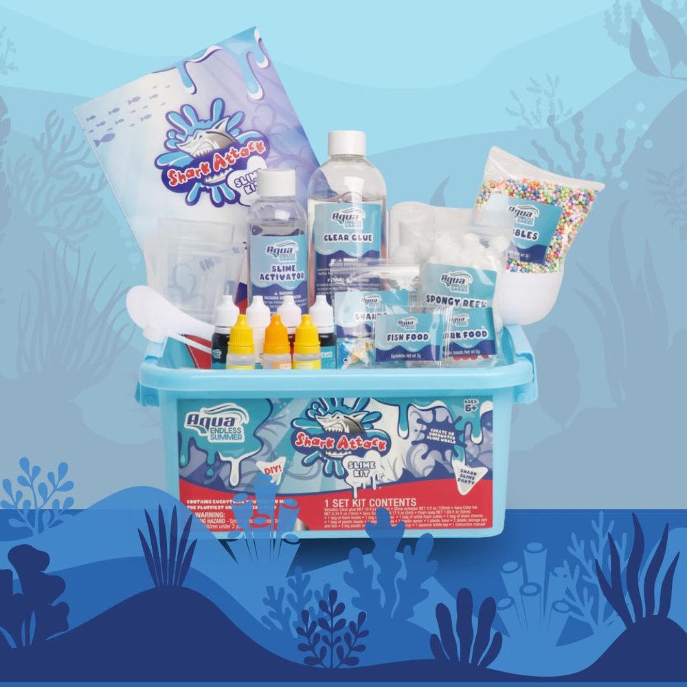 Aqua Endless Summer Shark Attack DIY Slime Kit  Creative STEM Craft with Ocean Adventure Theme