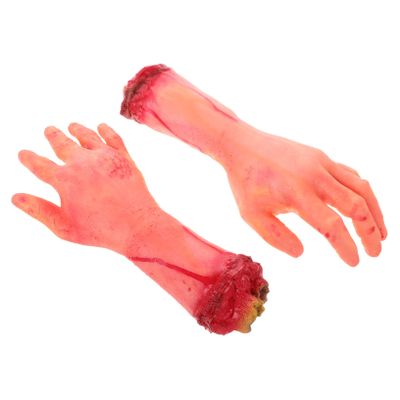 Abaodam 2Pcs Realistic Fake Severed Hands Halloween Decorations Scary Props for Parties for Haunted Houses Pranks and April Fool Day Events