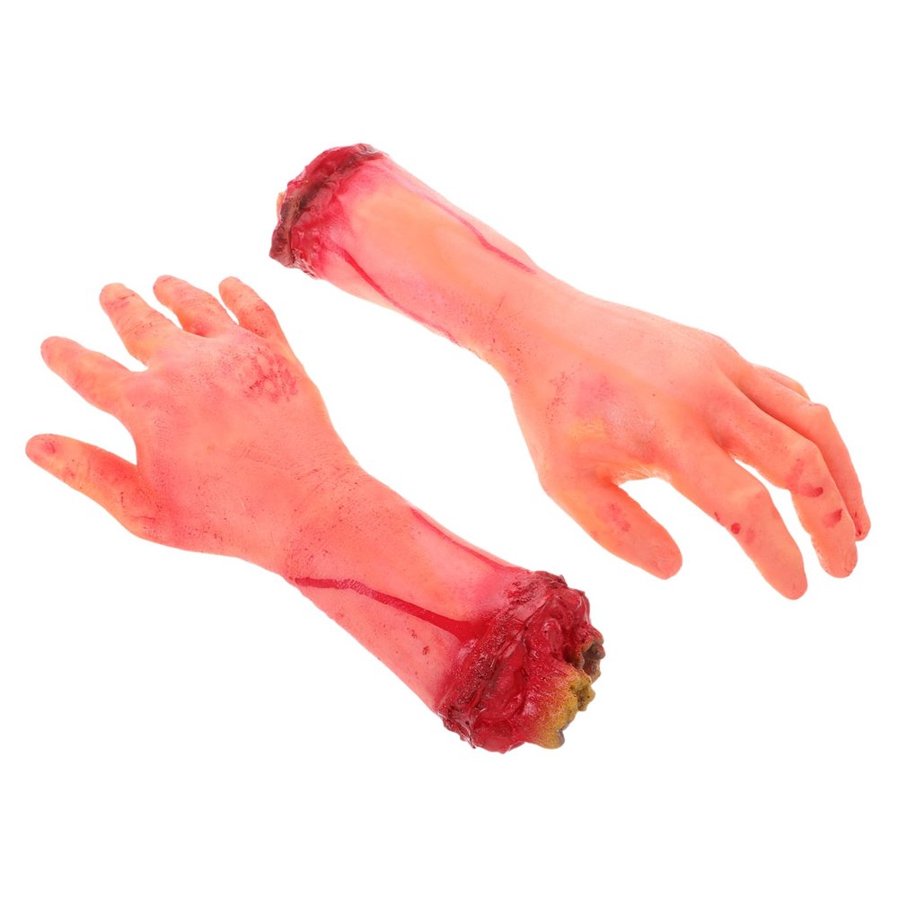 Abaodam 2Pcs Realistic Fake Severed Hands Halloween Decorations Scary Props for Parties for Haunted Houses Pranks and April Fool Day Events