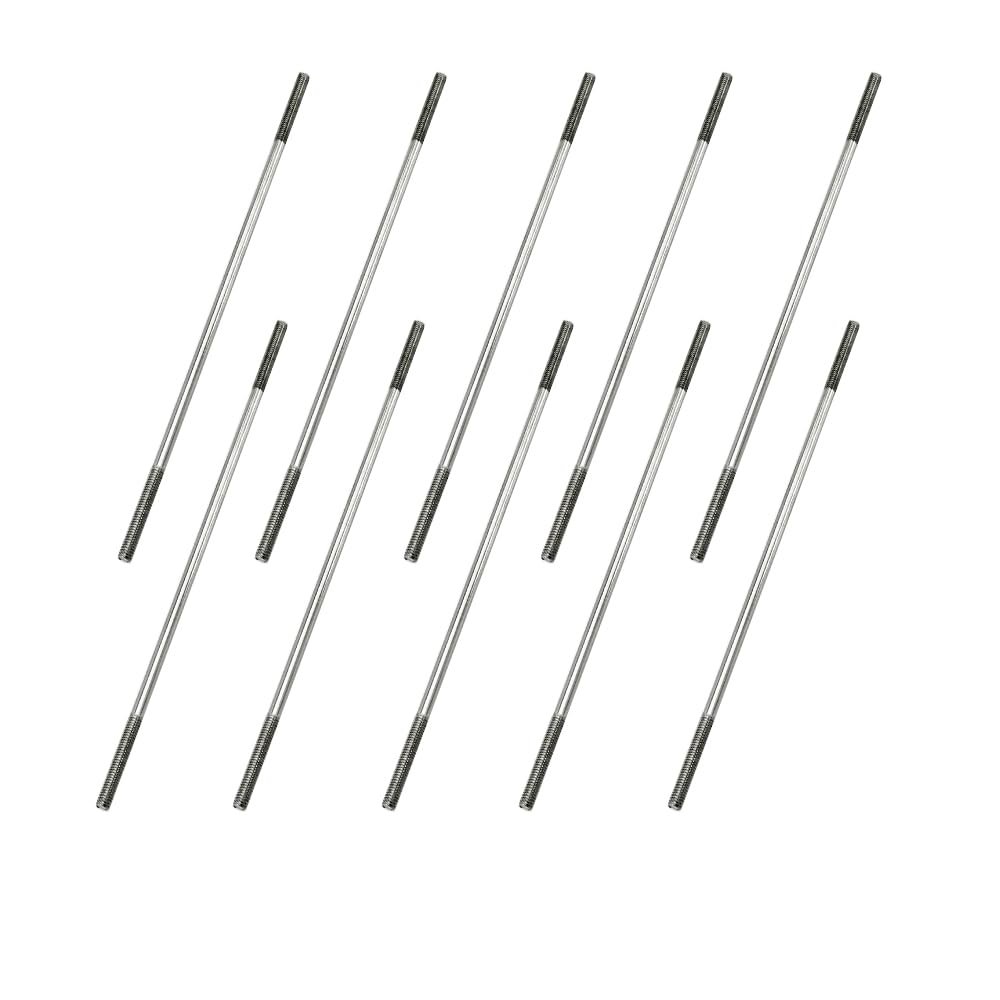 10PCS RC Toy Pushrod Connector Double End Threaded Rod Stainless Steel Rod Linkage for RC Airplane Helicopter Car Boat DIY Model Toy Parts (M2.5X100mm)