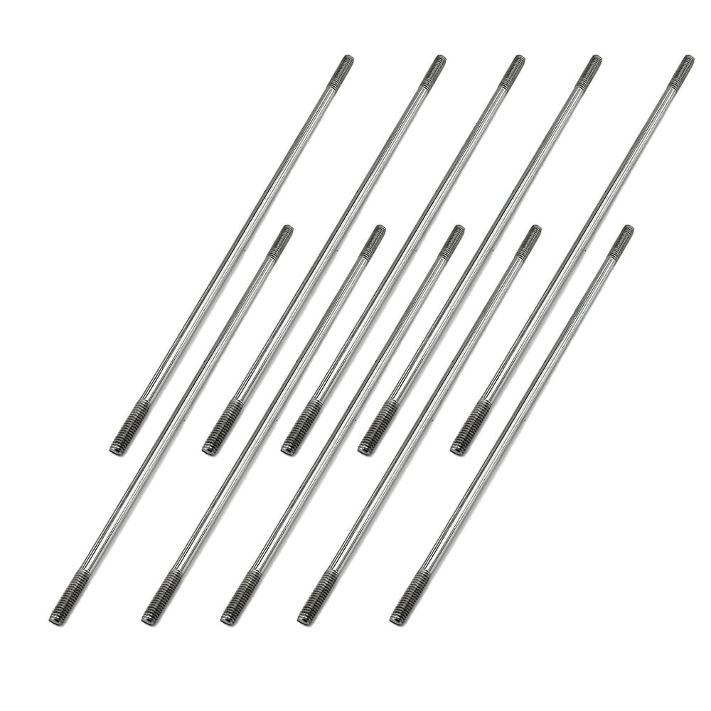 10PCS RC Toy Pushrod Connector Double End Threaded Rod Stainless Steel Rod Linkage for RC Airplane Helicopter Car Boat DIY Model Toy Parts (M4X150mm)