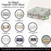 100% Organic Cotton Crib Sheets (3-Pack) - GOTS Certified - Breathable Organic Crib Sheets - Double-Elastic for Secure Fit, Extra Protection for Your Baby - Gender-Neutral Sheet (28"x55")/ 140 x 70cm view 4