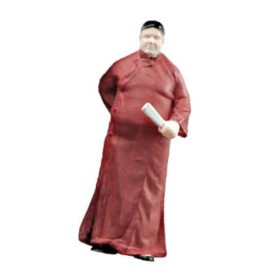 1 64 Chinese Type Crosstalk Actor Figure Miniature People Model Resin 3D Doll Tiny Figurine for Sand Table Decor Theme Party, Closing Fan