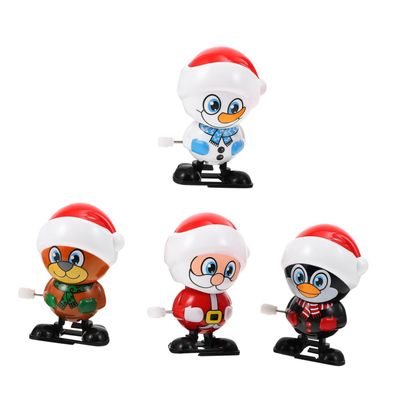 KESYOO 4PCS Christmas Wind Up Adorable Clockwork Playthings for Boys for Holiday Fun Festive Atmosphere No Batteries Required Assorted Designs