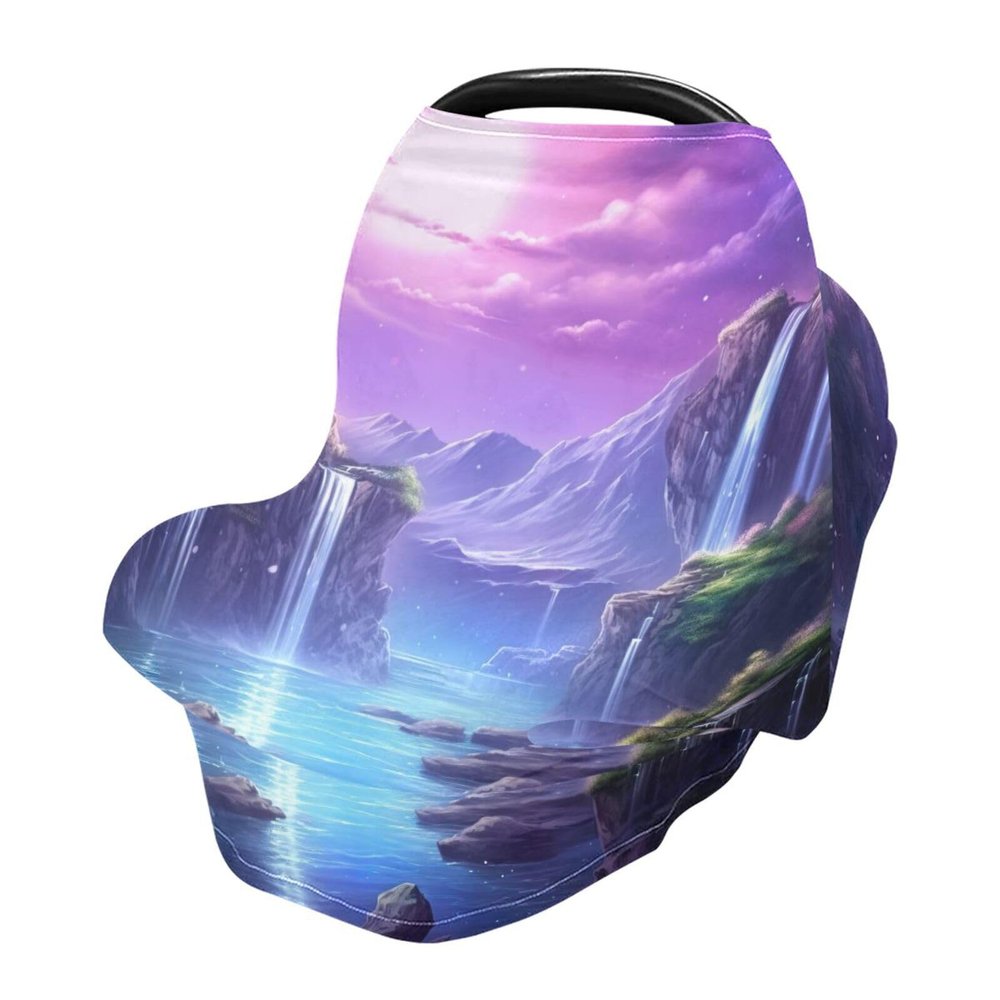 KJIZMO Fantasy Waterfall Nursing Cover Breastfeeding Cover, Soft Breathable Car Seat Covers, Stretchy Carseat Canopy Perfect for Boys Girls, Suitable for Shopping Cart/Stroller Covers