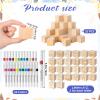 Aisharery 117 Pcs Baby Shower Blocks to Decorate Game Kit Includes 52 Wooden Blocks 24 Markers 1 Game Sign 40 Templates to Paint (Blue Bear) view 3