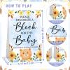 Aisharery 117 Pcs Baby Shower Blocks to Decorate Game Kit Includes 52 Wooden Blocks 24 Markers 1 Game Sign 40 Templates to Paint (Blue Bear) view 4