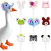 9 Pcs Mini Knitted Hats for Desk Goose, 7inch Desk Goose Outfits Hats with Adjustable Strap, Mini Animal Desktop Goose Knitted Hats for Goose Key Holder view 1