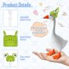 9 Pcs Mini Knitted Hats for Desk Goose, 7inch Desk Goose Outfits Hats with Adjustable Strap, Mini Animal Desktop Goose Knitted Hats for Goose Key Holder view 3