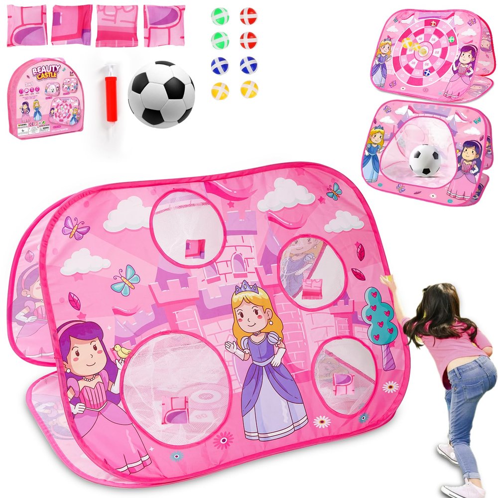 3-in-1 Sticky Game Set for Kids, Girls' Party Games, Multiple Game Combinations, Soccer Bean Bag Throwing Toy Set